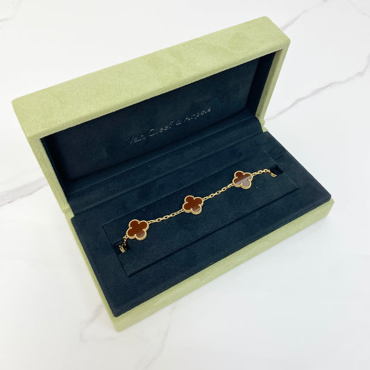 Van Cleef & Arpels Vintage Alhambra Bracelet,5 Motif - Lafayette Consignment