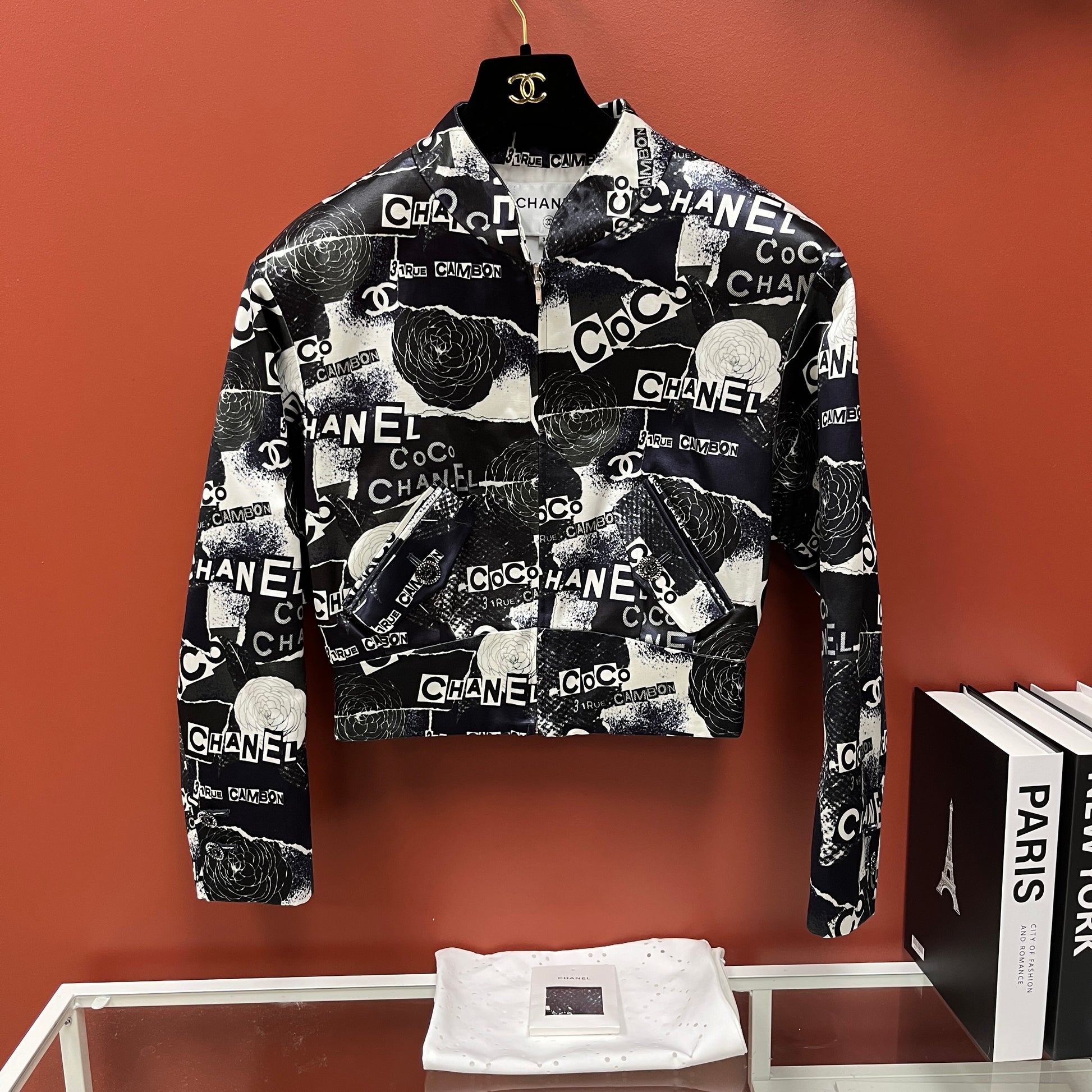 Chanel Graphic- Print Bomber Jacket - Lafayette Consignment