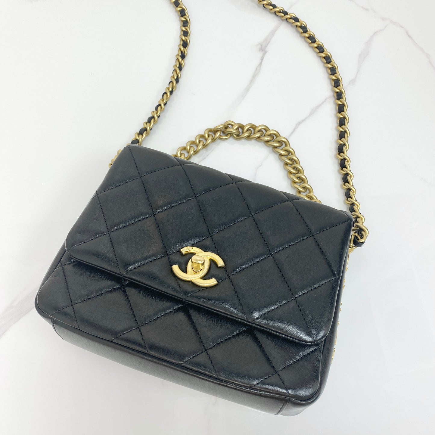 Chanel Quilted Small Side Note Flap Bag - Lafayette Consignment