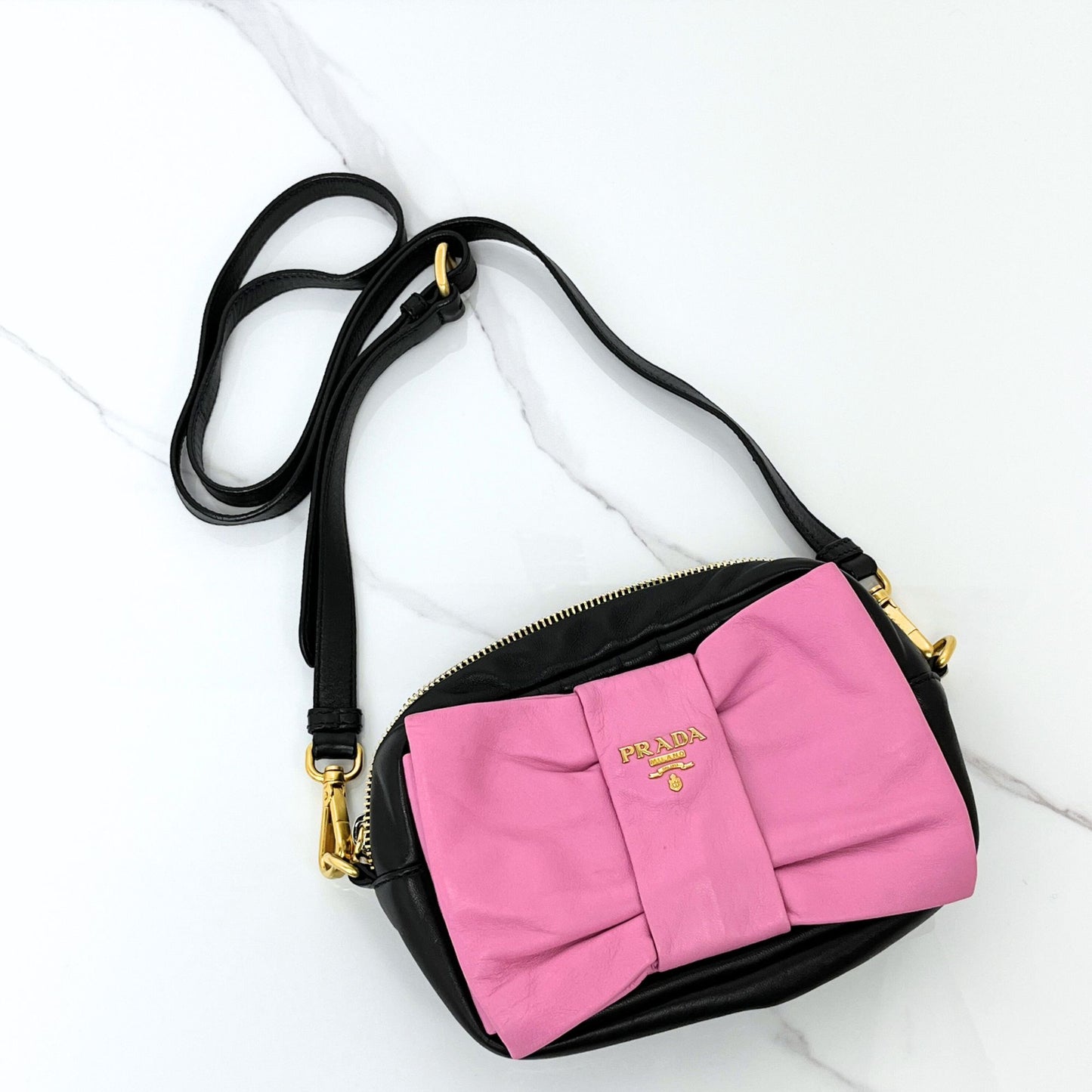 Prada Logo Ribbon Shoulder Bag