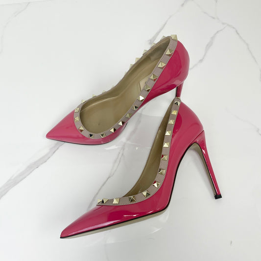 Valentino Valentino Deep Fuchsia & Poudre Patent Leather Pump