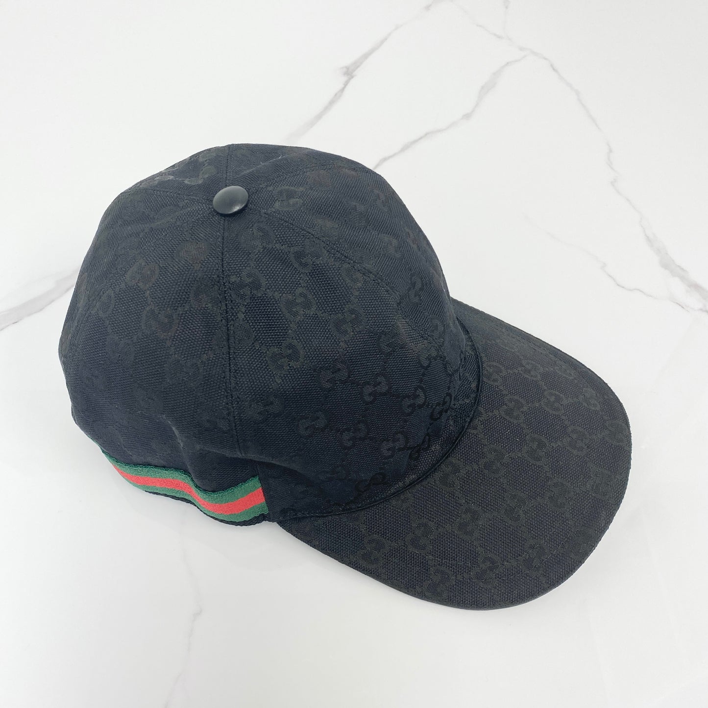 Gucci Original GG Canvas Baseball Hat with Web - Lafayette Consignment