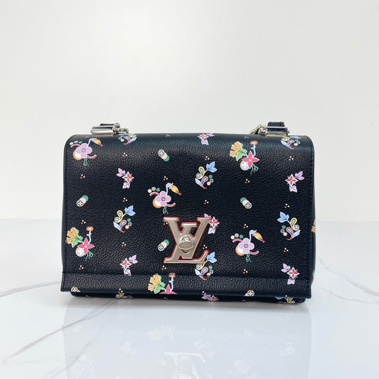 Louis Vuitton Floral Pebbled Leather Lockme BB Bag