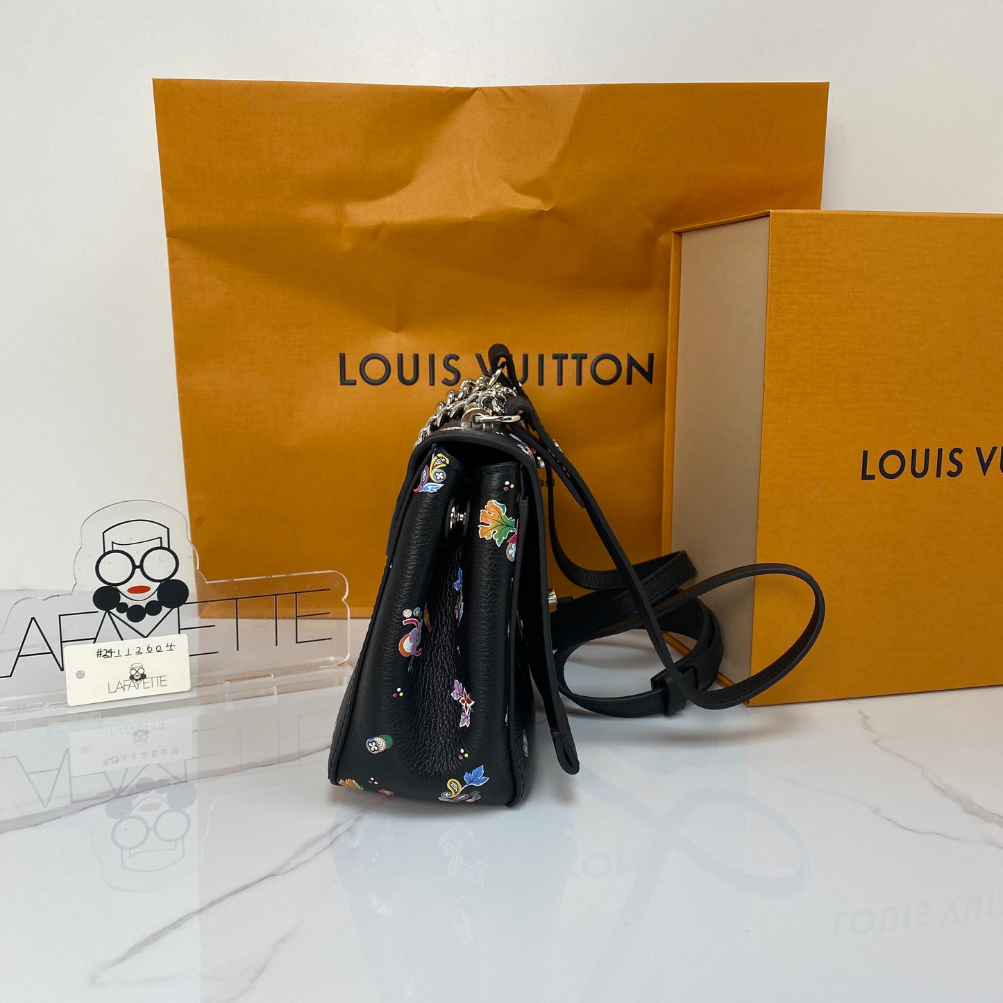 Louis Vuitton Floral Pebbled Leather Lockme BB Bag