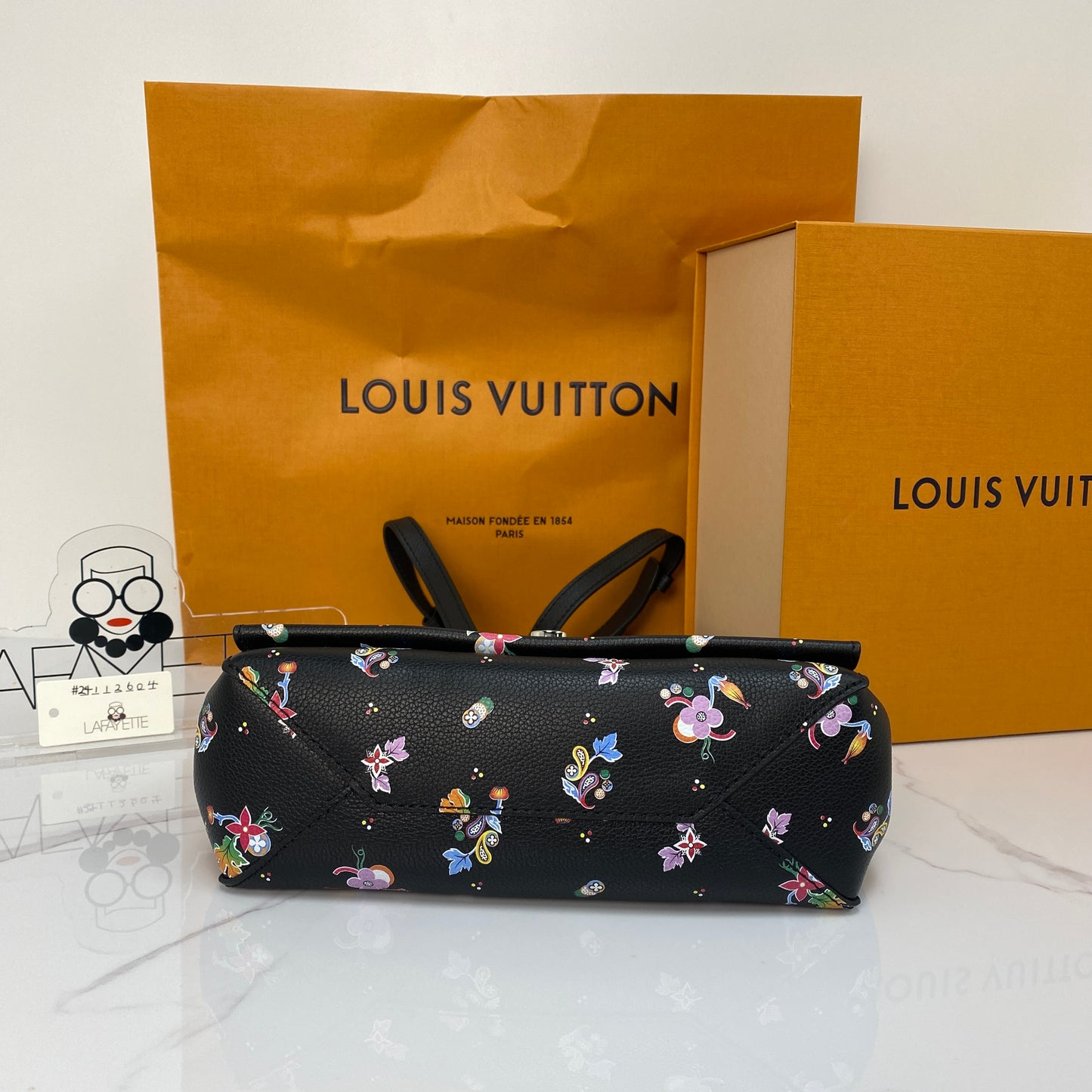 Louis Vuitton Floral Pebbled Leather Lockme BB Bag