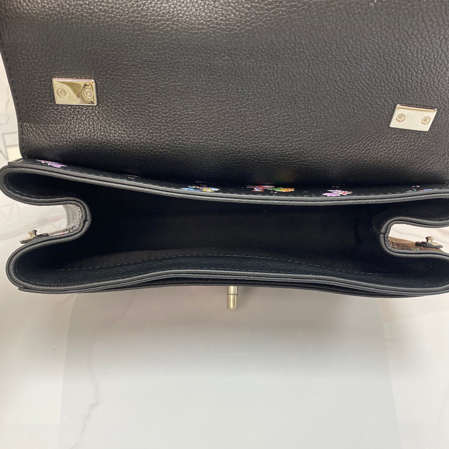 Louis Vuitton Floral Pebbled Leather Lockme BB Bag