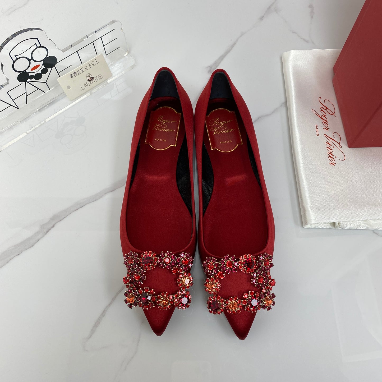 Roger Vivier Satin Flower Strass