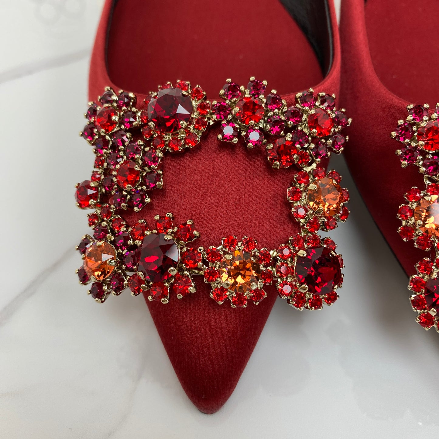 Roger Vivier Satin Flower Strass