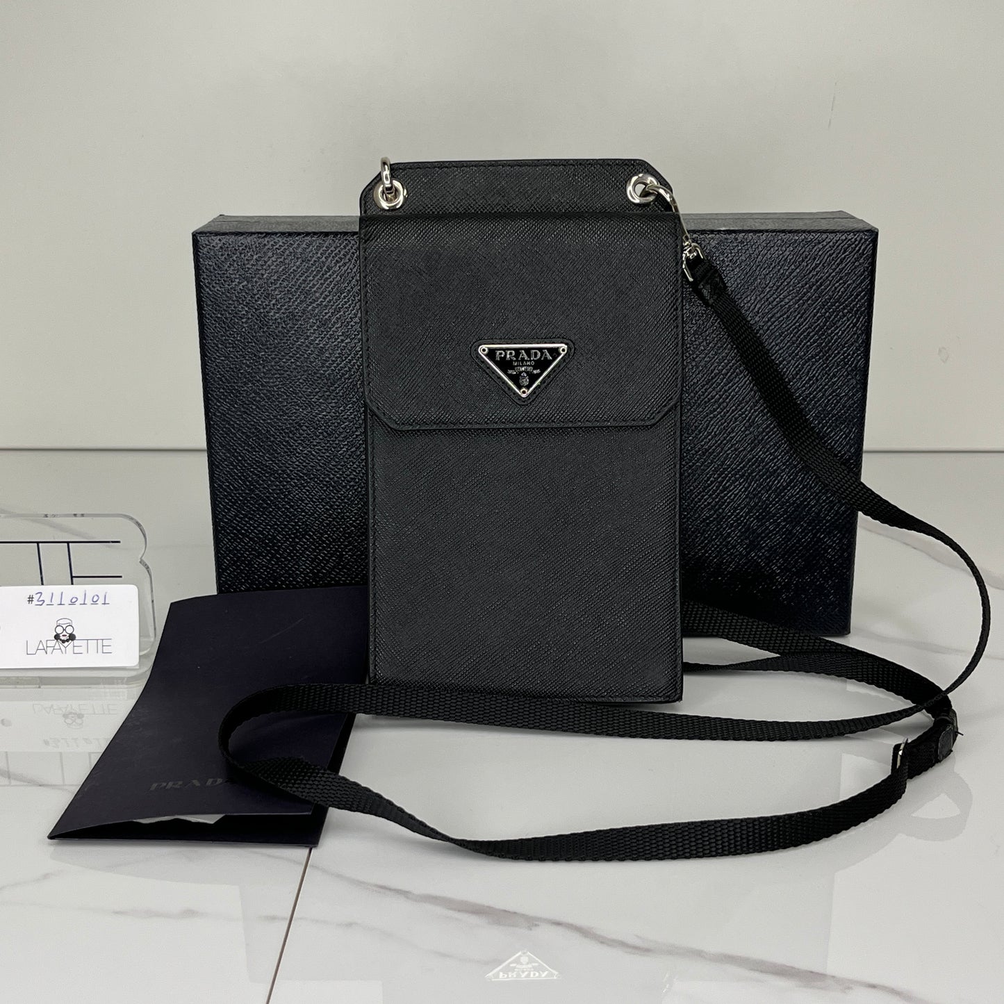 Prada Saffiano Leather Phone Case Crossbody Bag - Lafayette Consignment