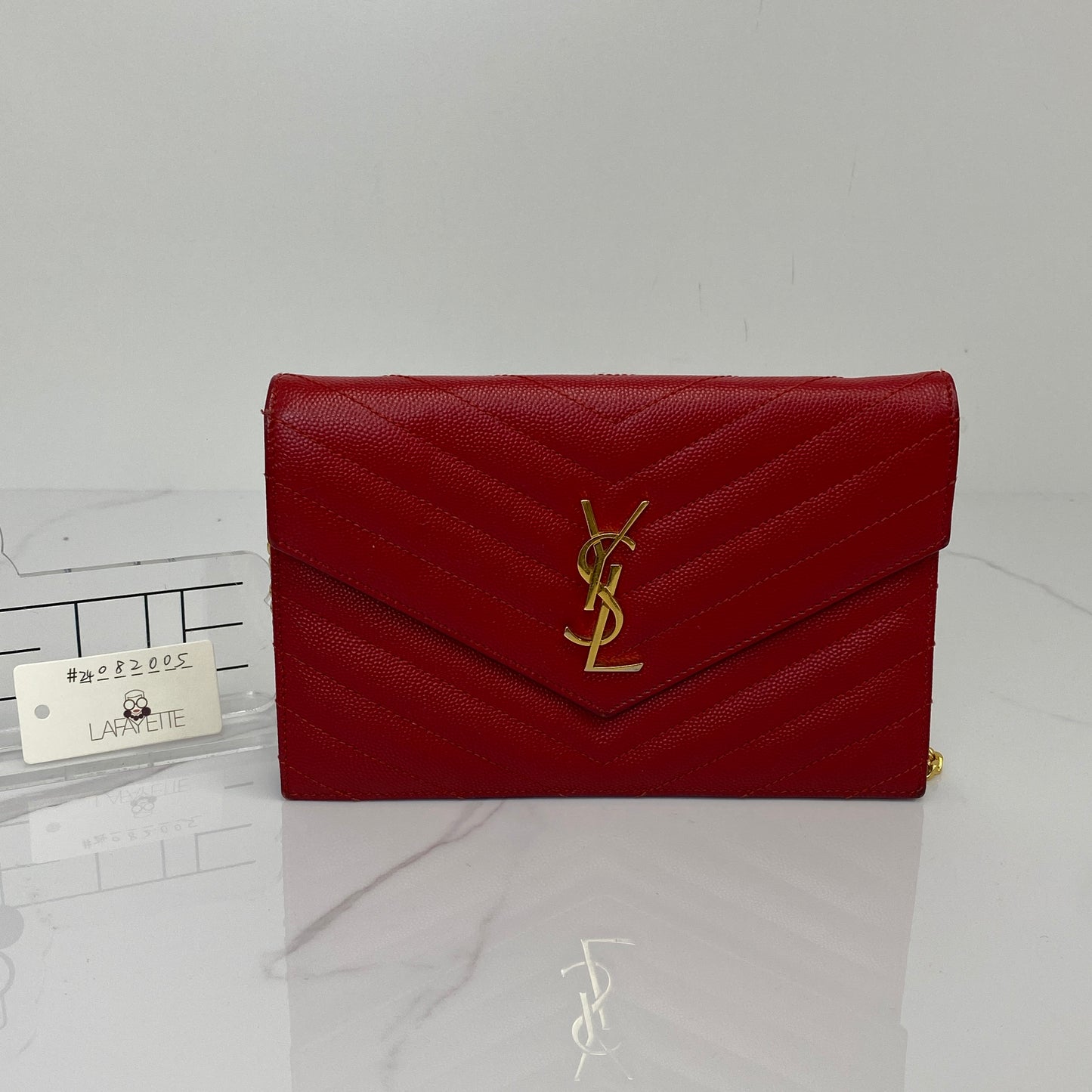 Saint Laurent Cassandre Envelope Chain Wallet