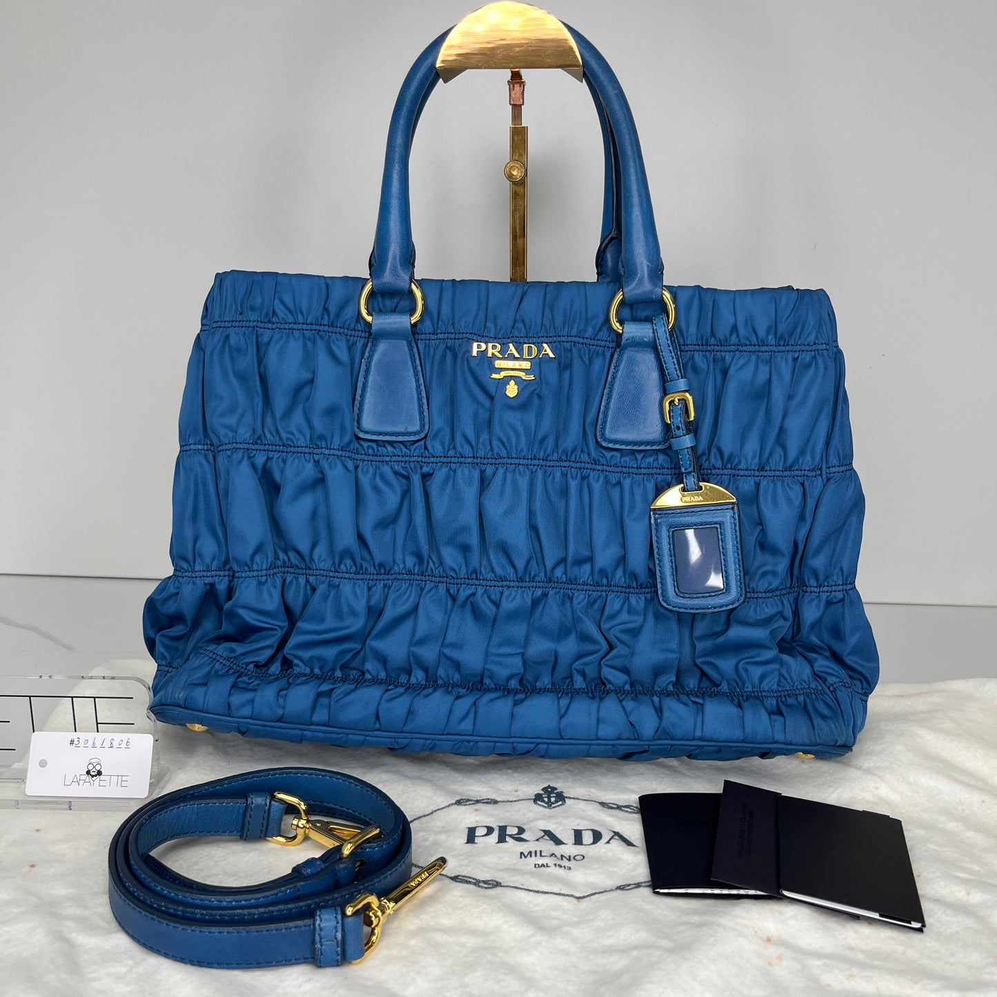 Prada Nappa Trimmed Tessuto Gaufre Tote