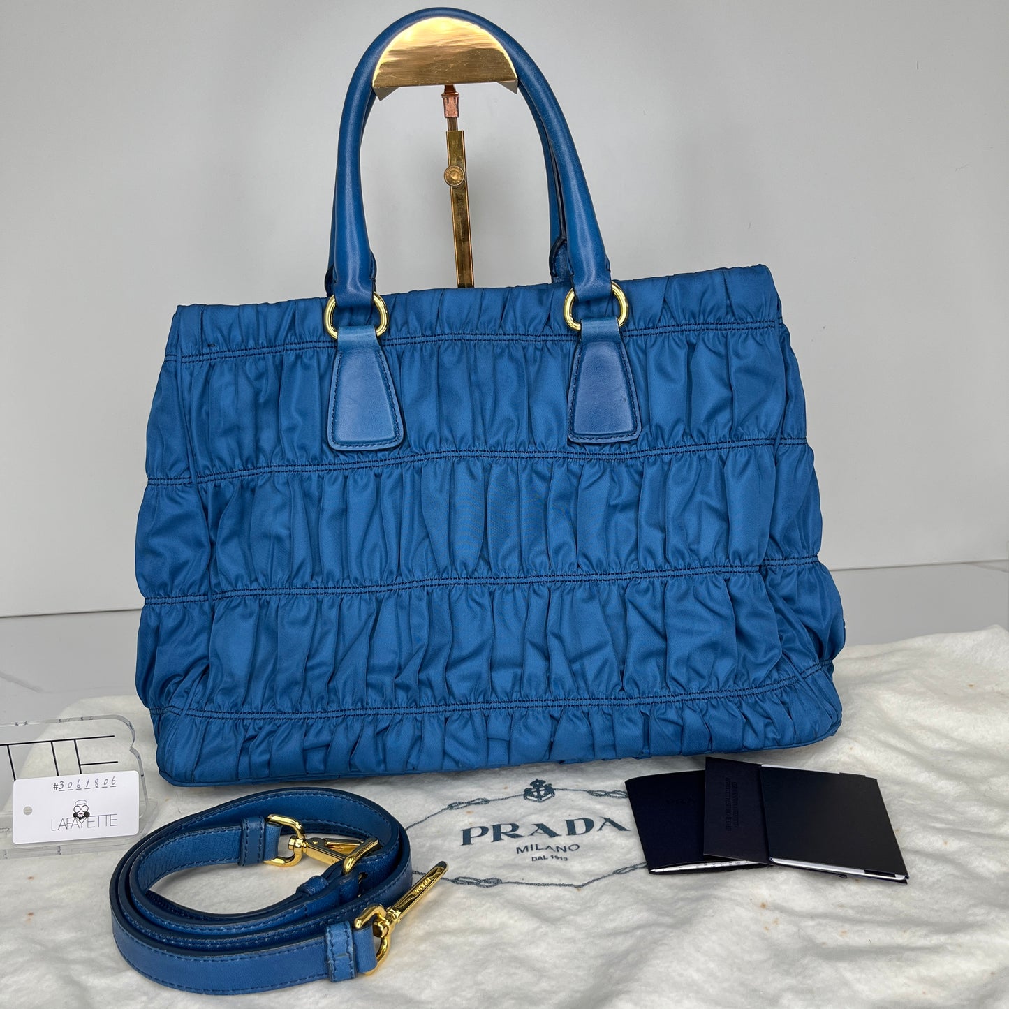 Prada Nappa Trimmed Tessuto Gaufre Tote