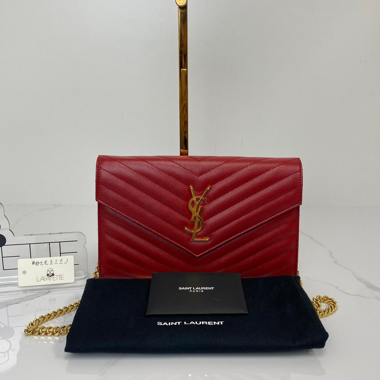 Saint Laurent Cassandre Envelope Chain Wallet