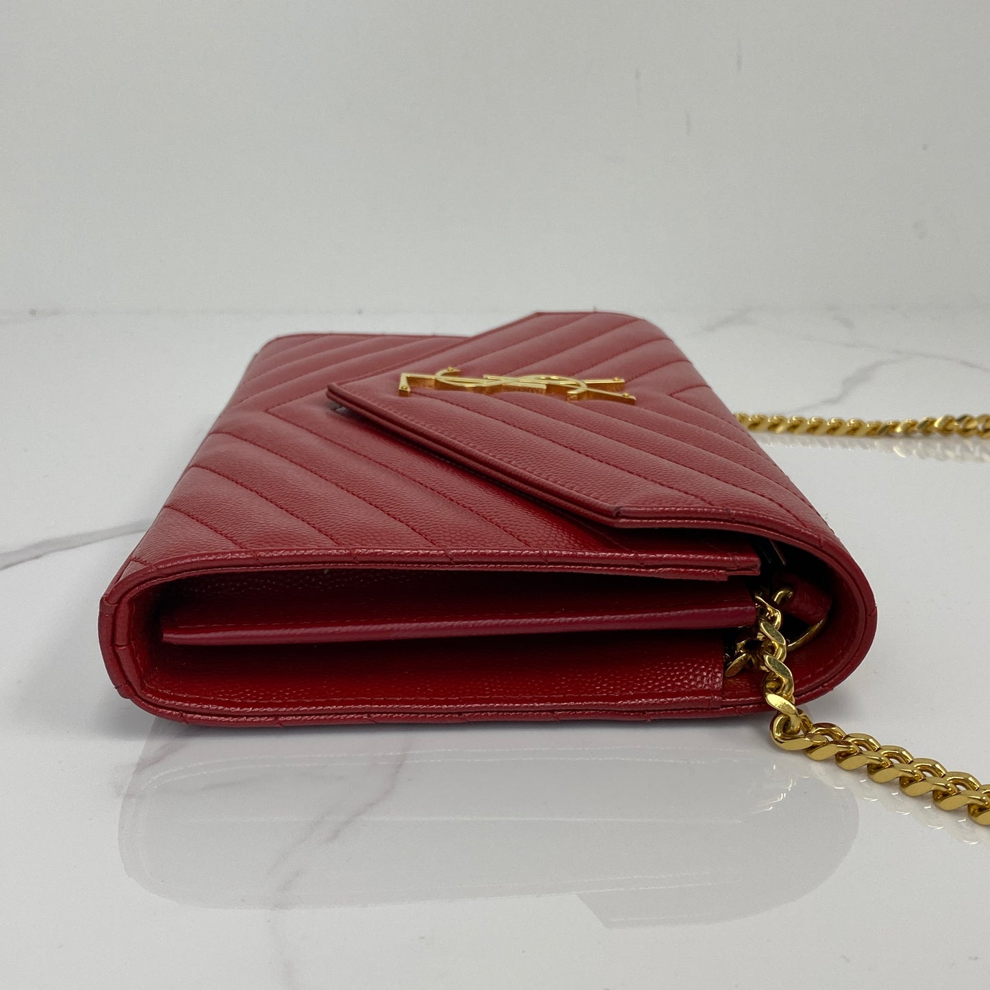 Saint Laurent Cassandre Envelope Chain Wallet