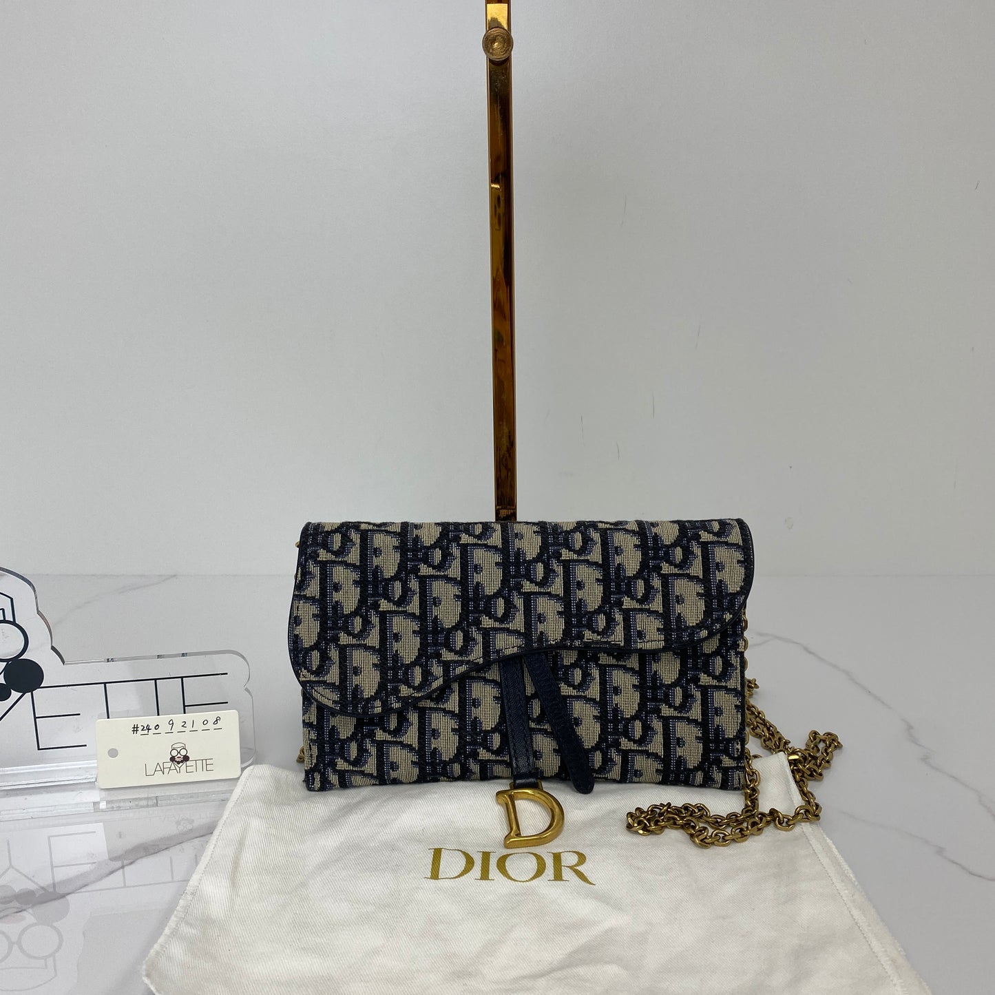 Christian Dior Dior Saddle Pouch &nbsp;Blue Oblique Jacquard