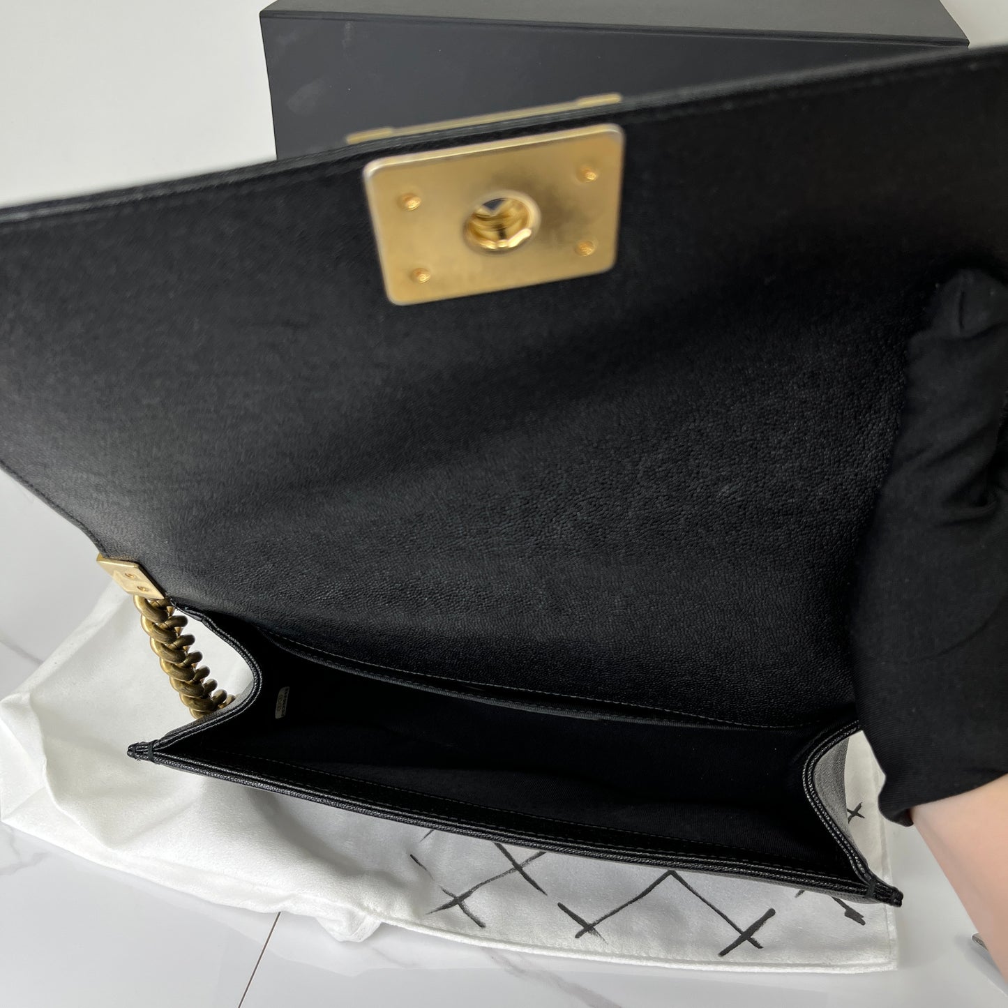 Chanel Chevron Boy Handbag - Lafayette Consignment