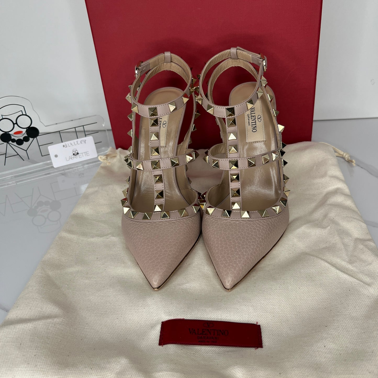 Valentino Rockstud Ankle Strap Pump 100 MM - Lafayette Consignment