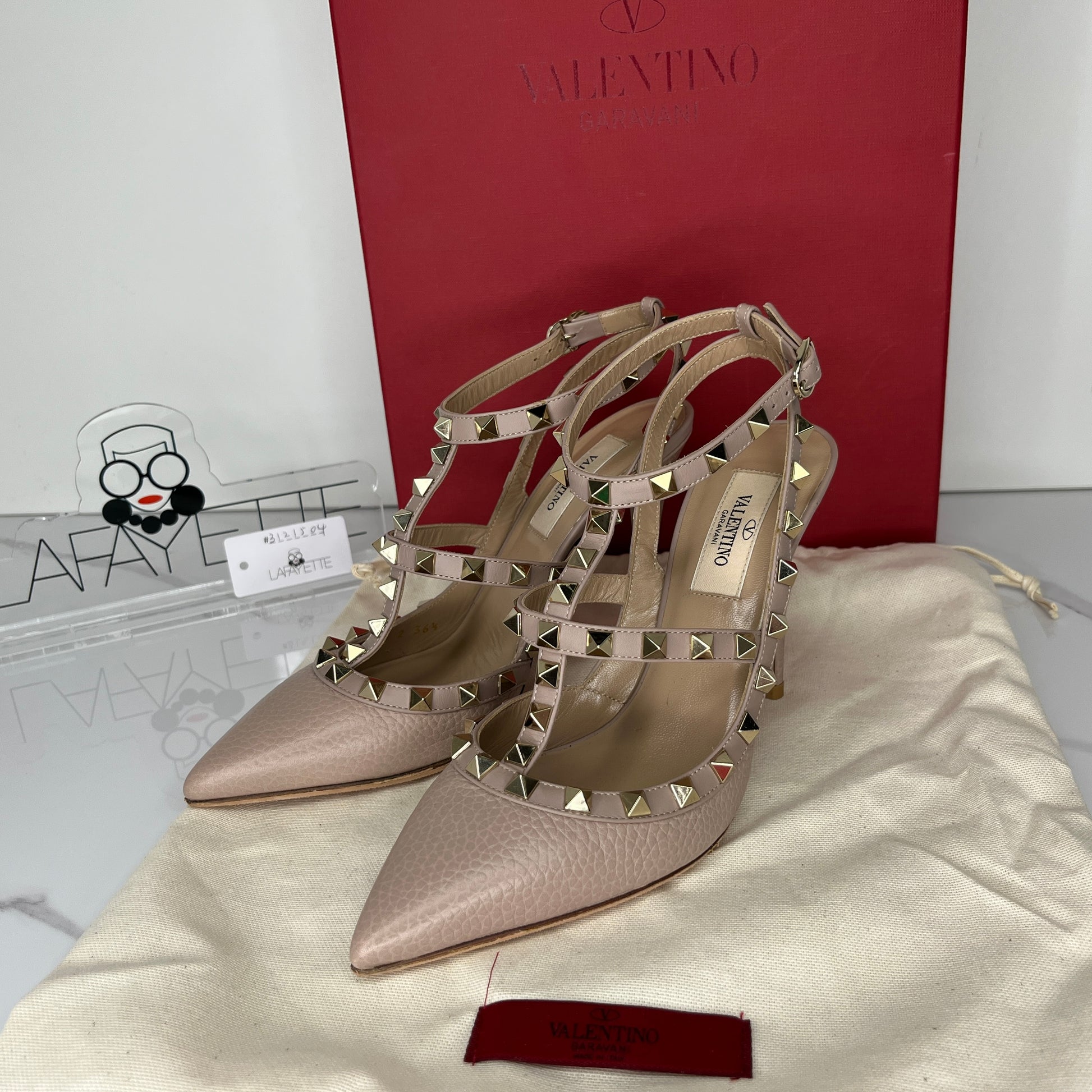 Valentino Rockstud Ankle Strap Pump 100 MM - Lafayette Consignment