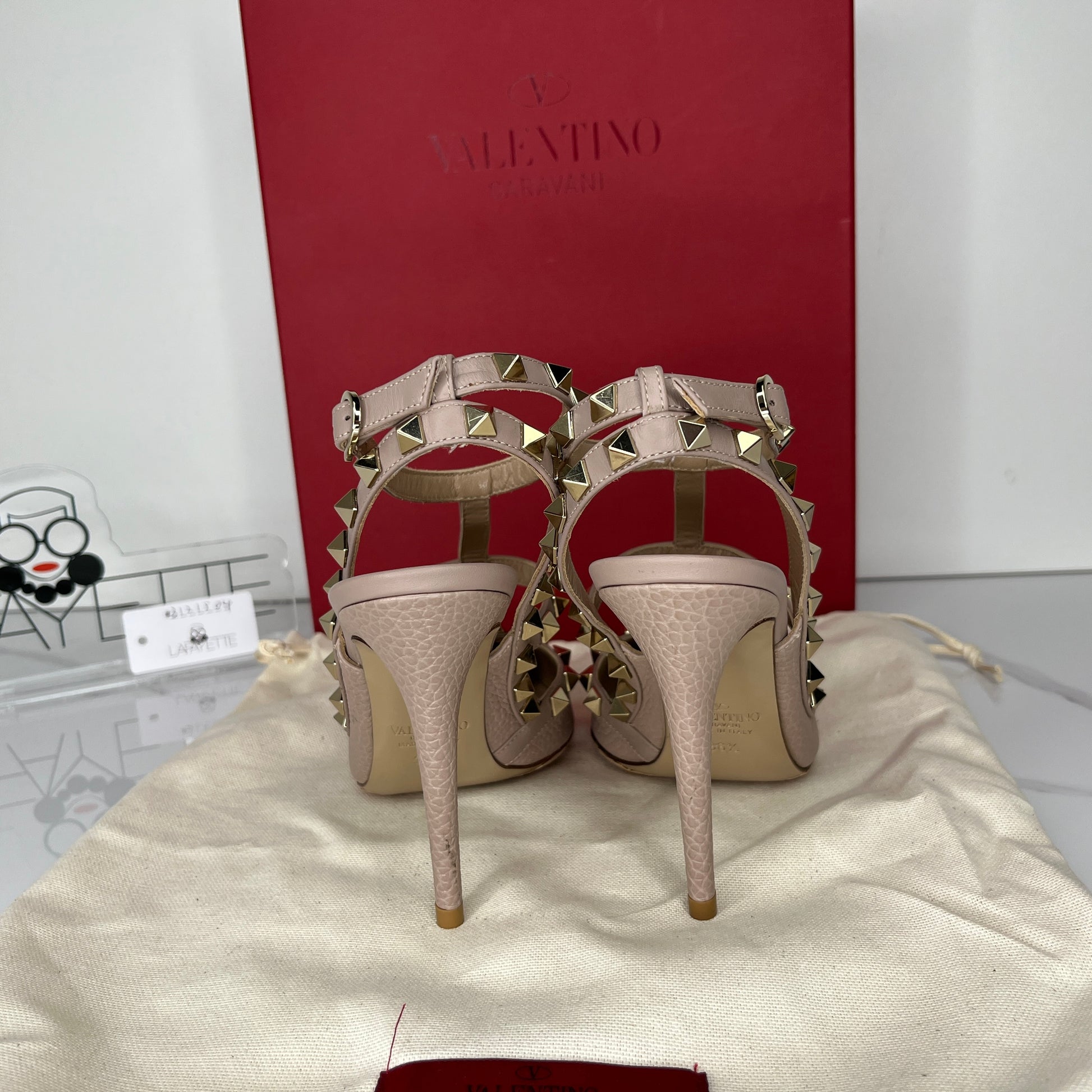 Valentino Rockstud Ankle Strap Pump 100 MM - Lafayette Consignment