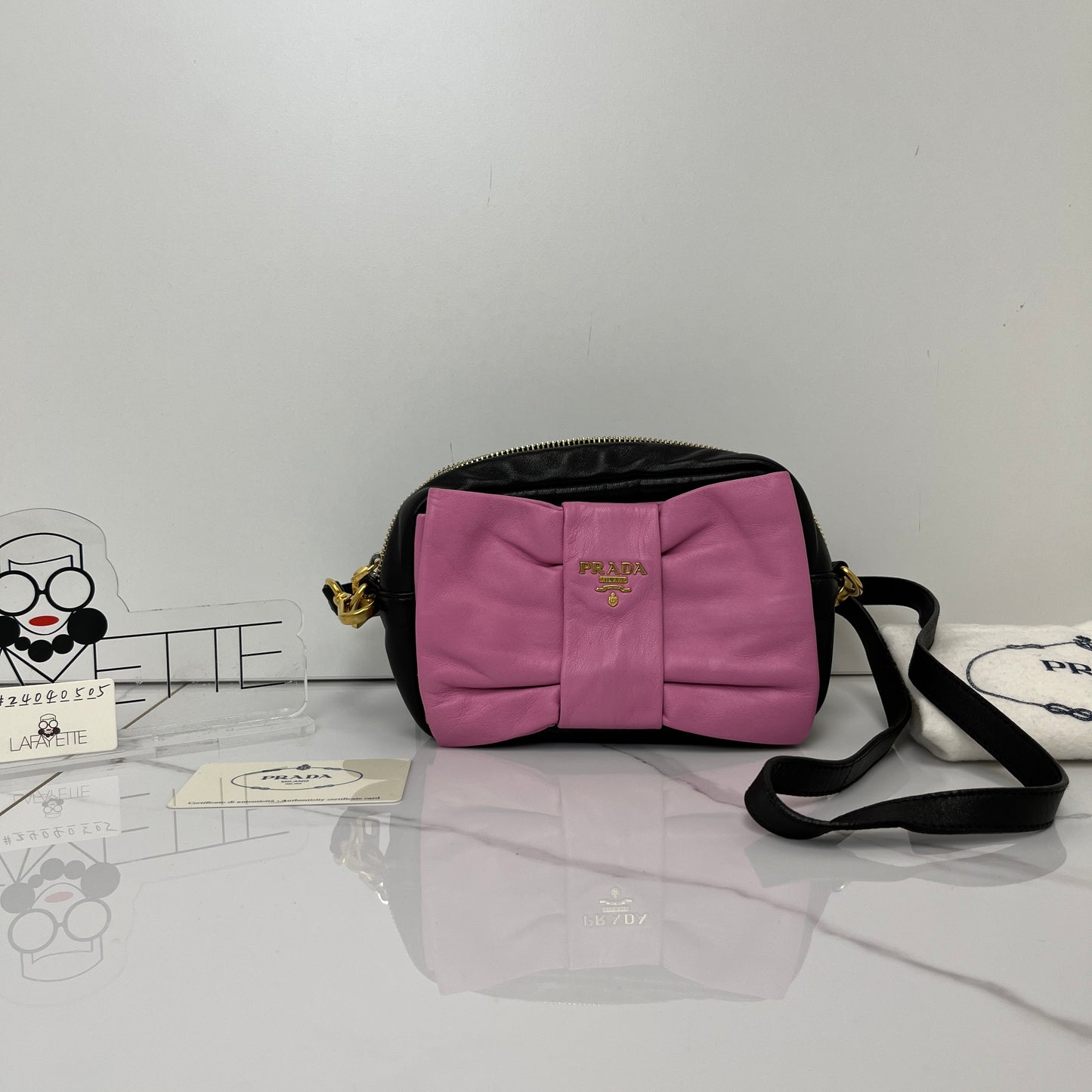 Prada Logo Ribbon Shoulder Bag