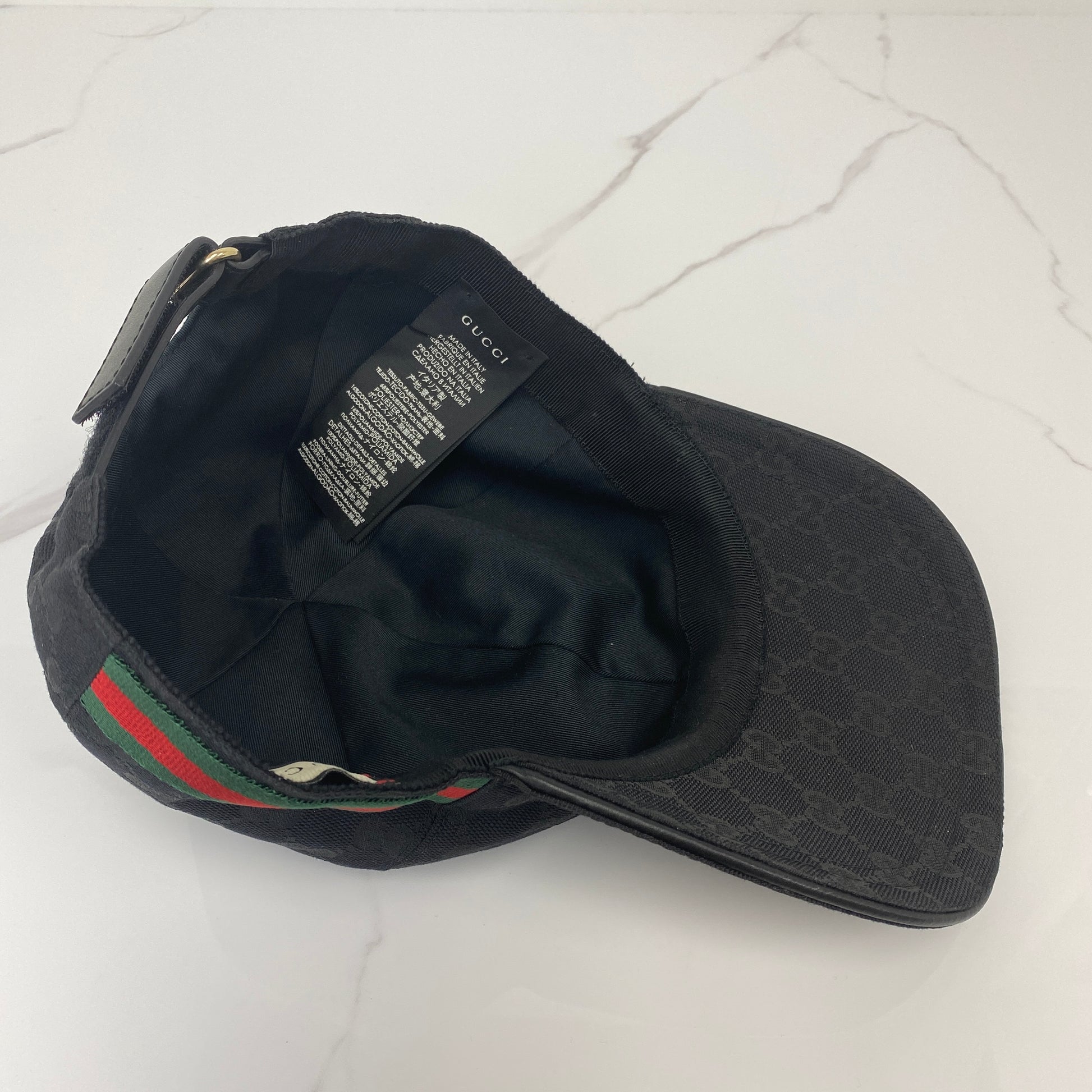 Gucci Original GG Canvas Baseball Hat with Web - Lafayette Consignment