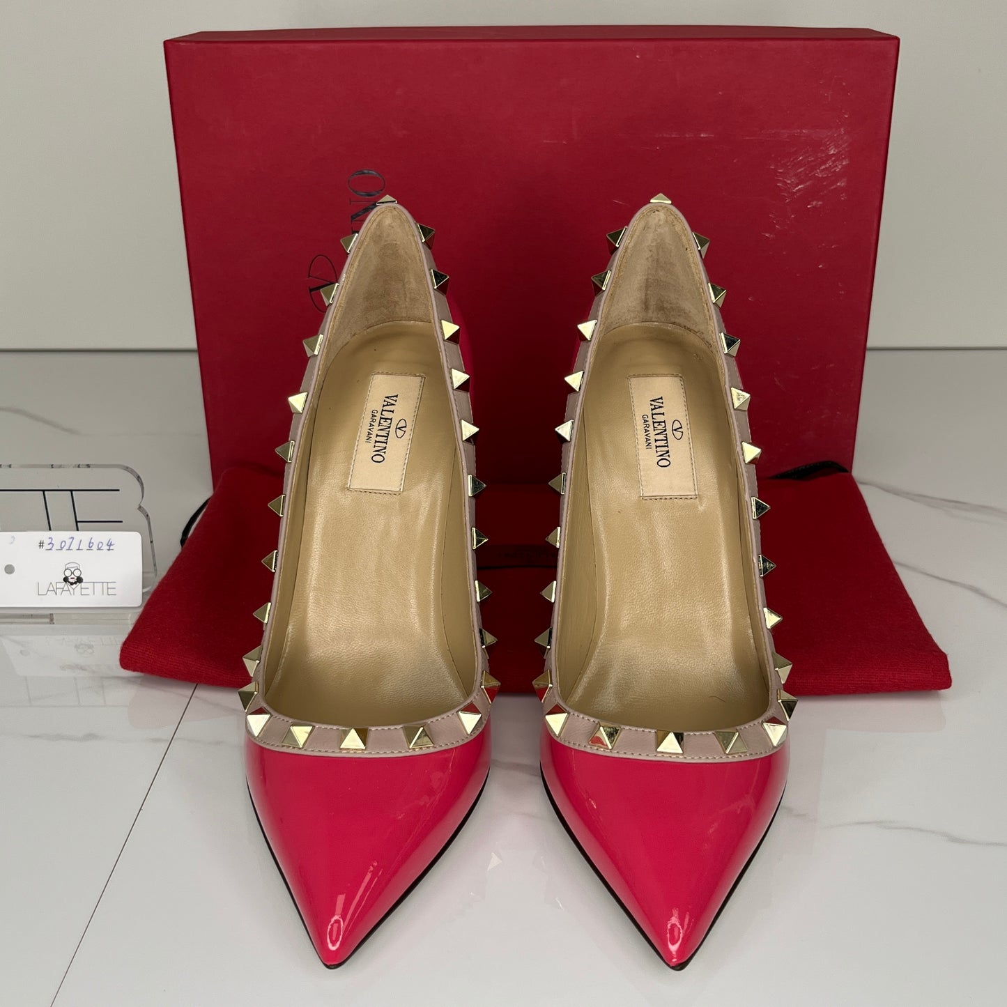 Valentino Valentino Deep Fuchsia & Poudre Patent Leather Pump