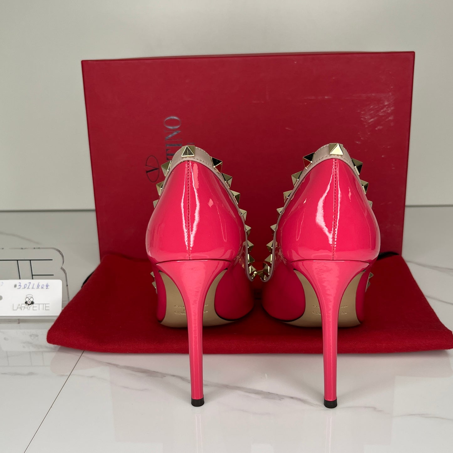 Valentino Valentino Deep Fuchsia & Poudre Patent Leather Pump