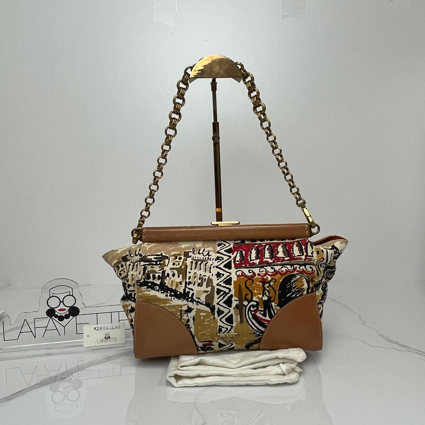 Prada Canapa St. Venez Frame Bag