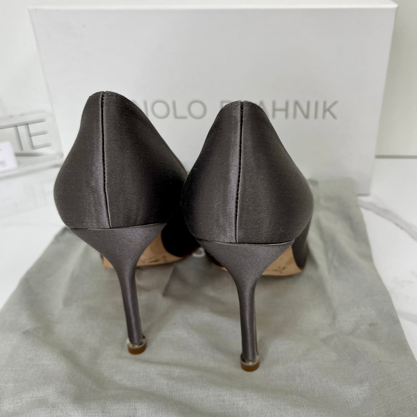 Manolo Blahnik Satin Jewel Buckle Pumps (105mm) - Size 37.5 - Lafayette Consignment