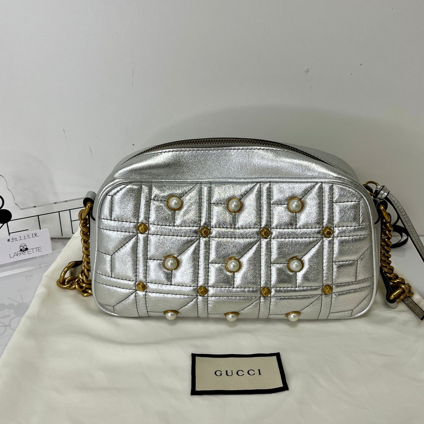 Gucci Pearl Studded GG Marmont Camera Bag - Lafayette Consignment