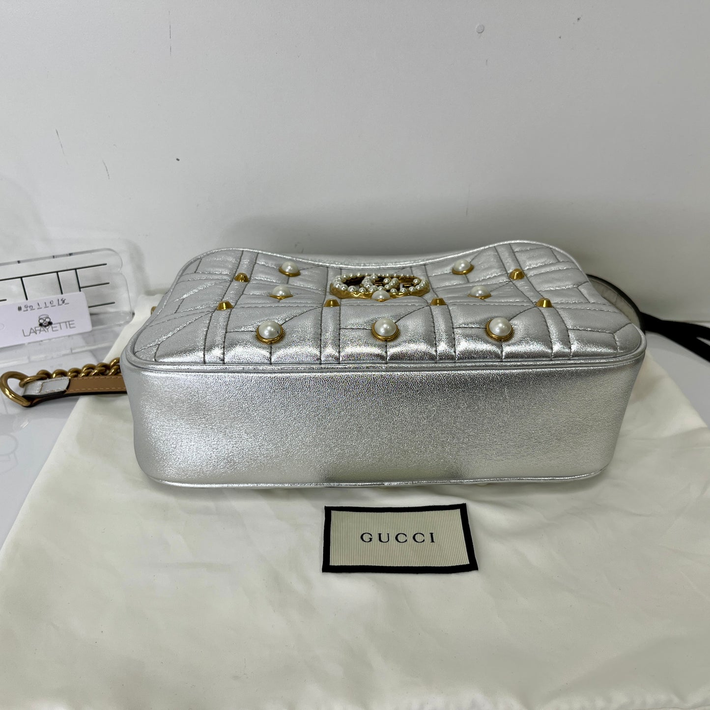 Gucci Pearl Studded GG Marmont Camera Bag - Lafayette Consignment