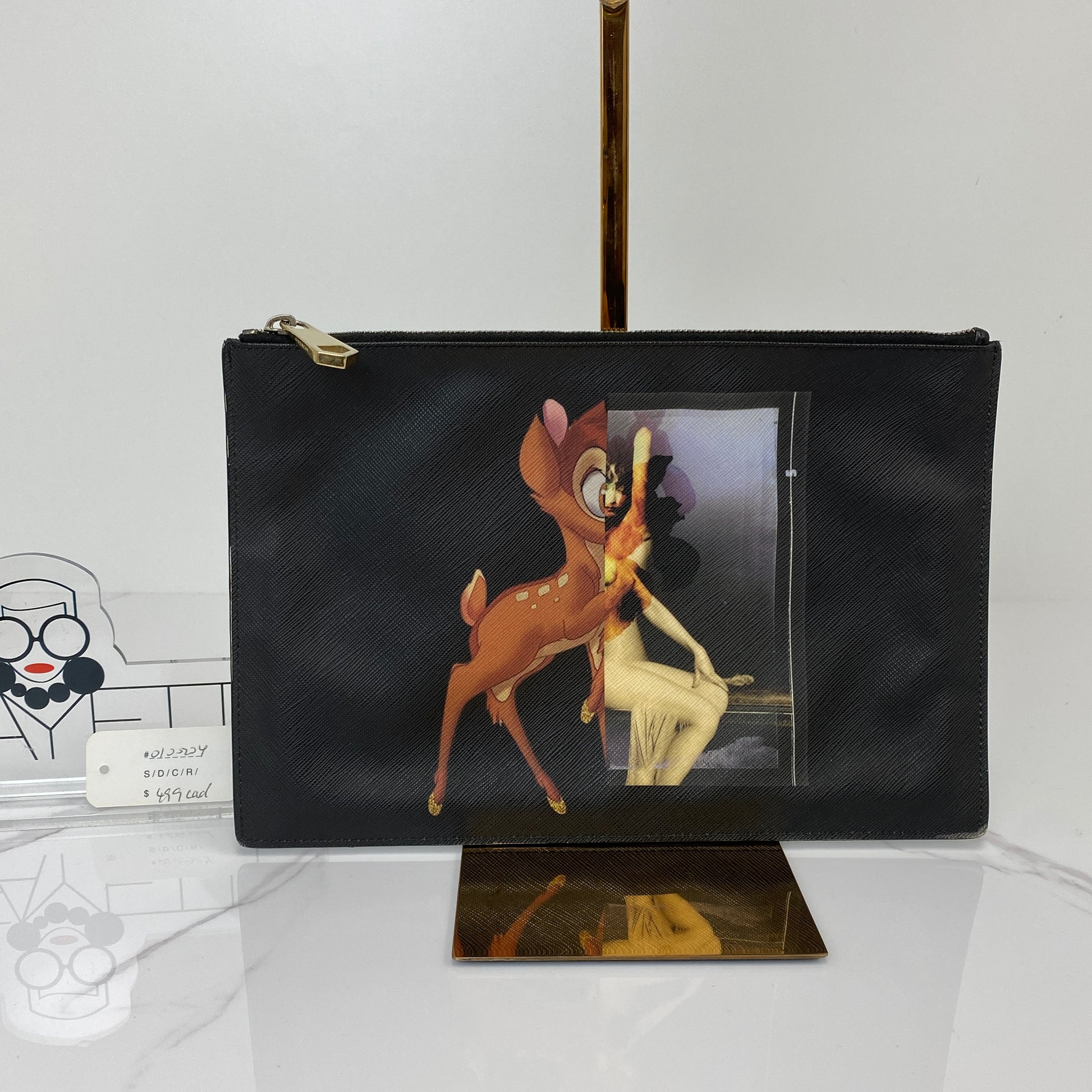 Givenchy Bambi Print Textured Medium Black - Lafayette Consignment