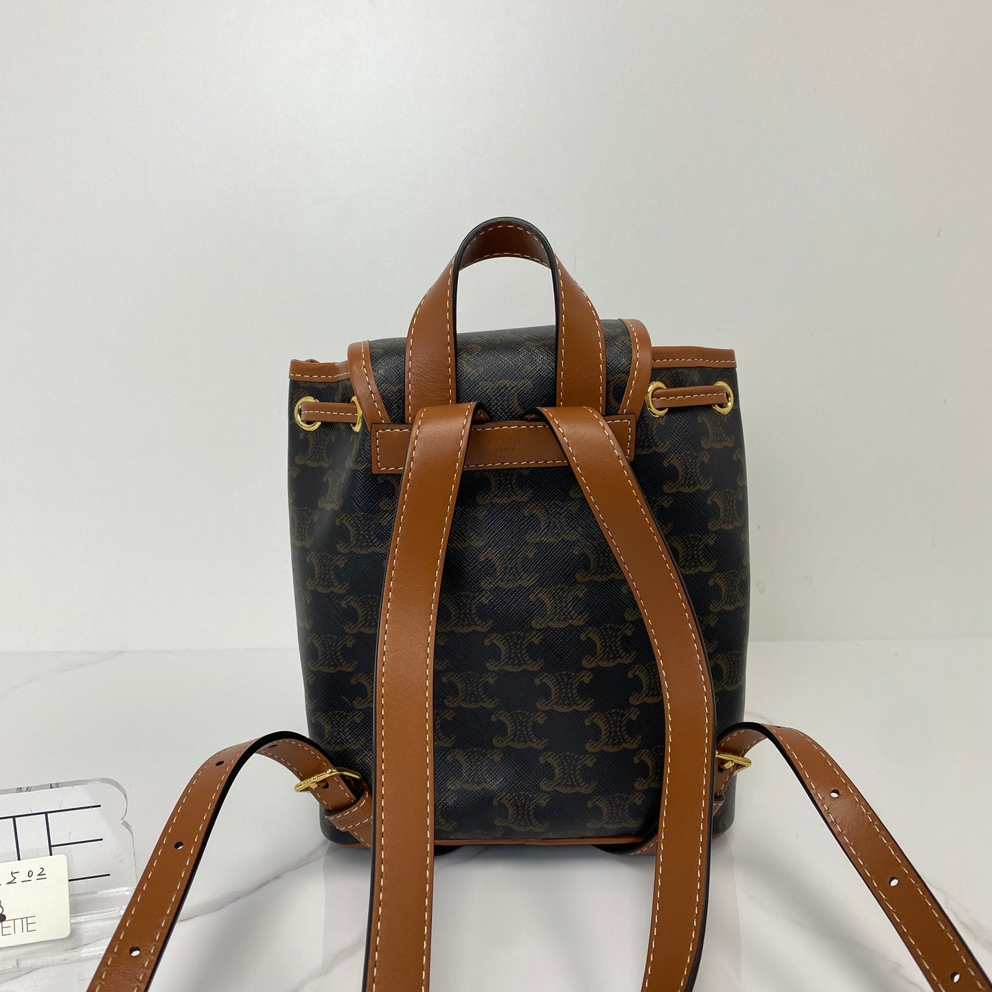 Celine Mini Backpack Folco Triomphe Canvas & Calfskin