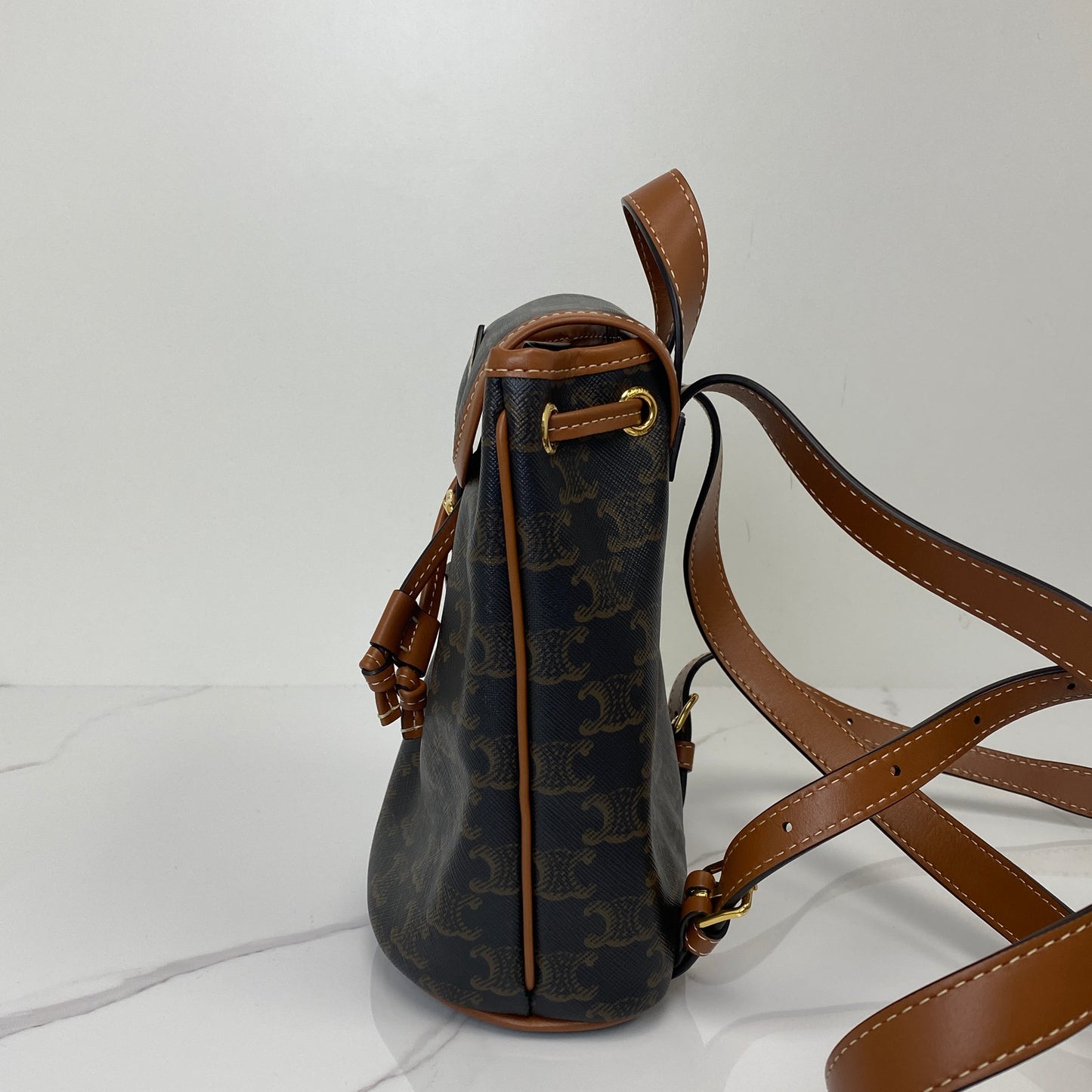 Celine Mini Backpack Folco Triomphe Canvas & Calfskin