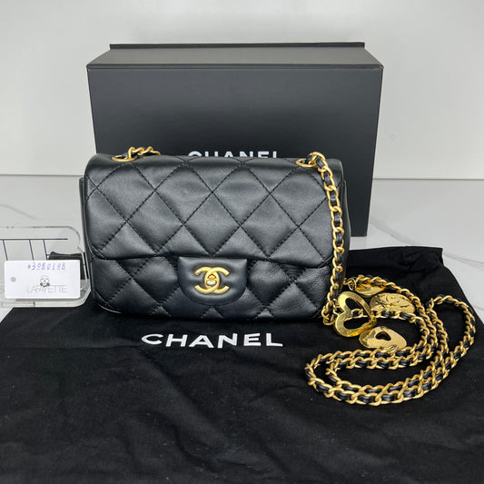 Chanel Mini Flap Bag with Heart Chain - Lafayette Consignment