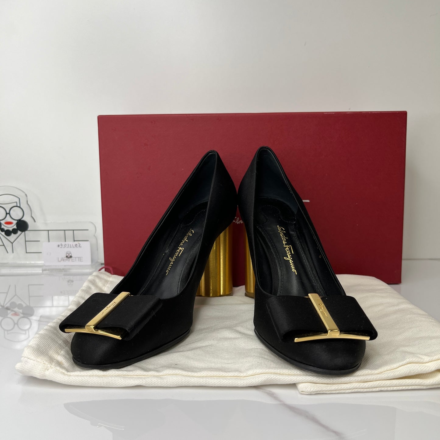 Salvatore Ferragamo Capua Flower-Heeled Pumps - Lafayette Consignment