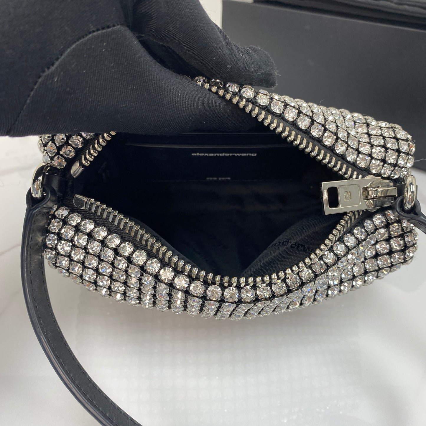 Alexander Wang Heiress Pouch In Crystal Mesh