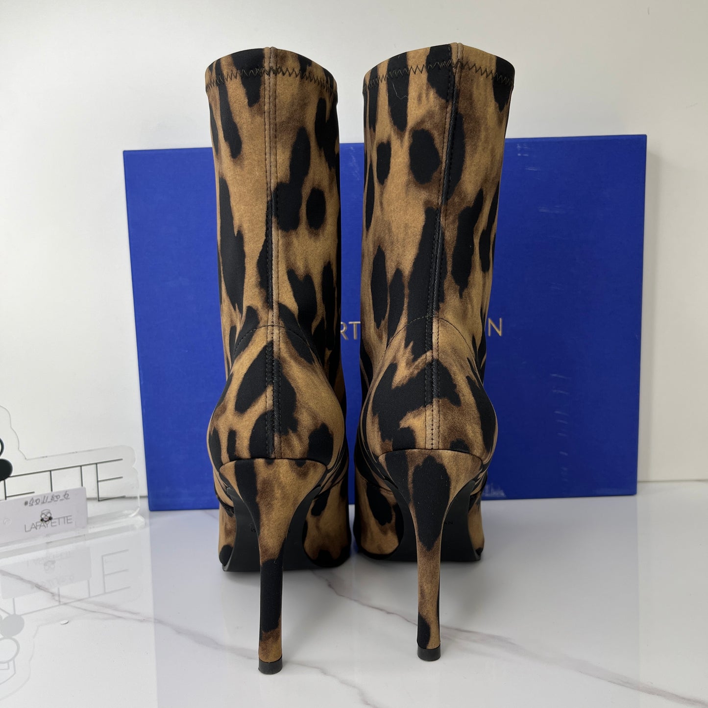 Stuart Weitzman Wren 95 Leopard Stretch Jersey Ankle Boots - US 8 - Lafayette Consignment