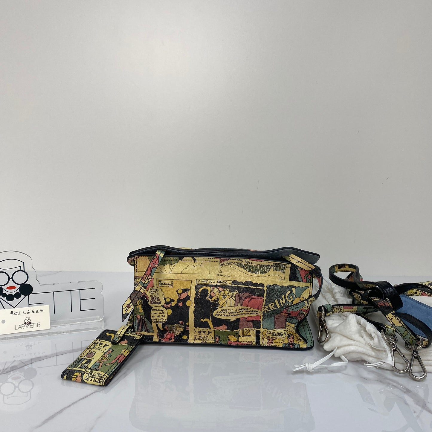 Prada Glace Calf Comics Etiquette Flap Bag