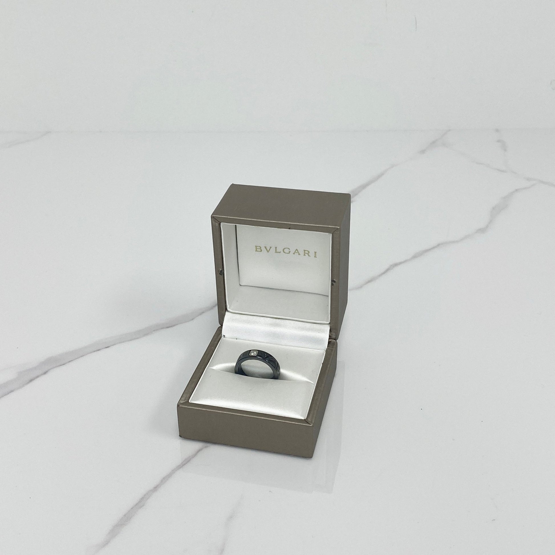 Bvlgari Ceramic Ring With Diamond (Size 52)