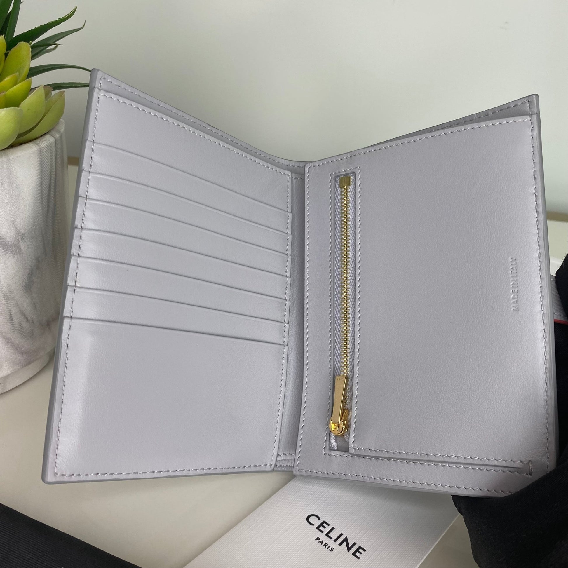 Celine Medium Strap Wallet - Grey