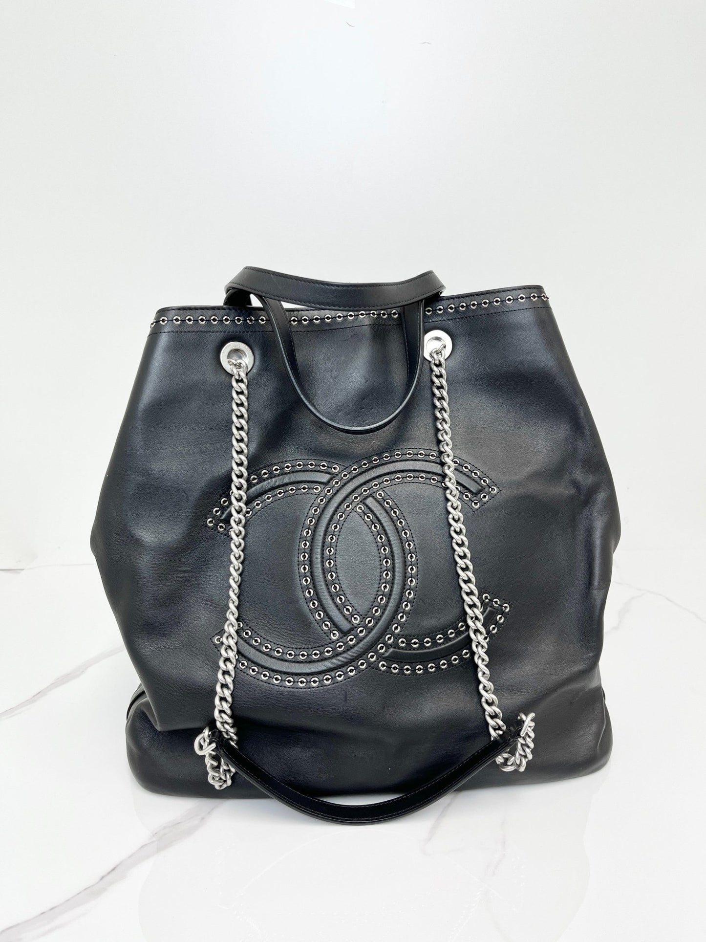 Chanel Coco Eyelets Shopping Tote