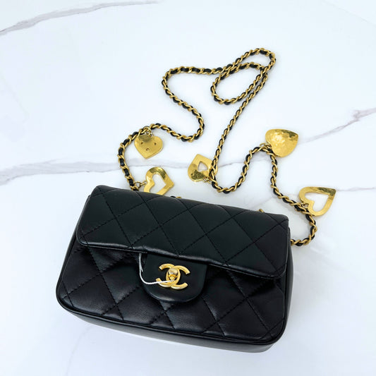 Chanel Mini Flap Bag with Heart Chain