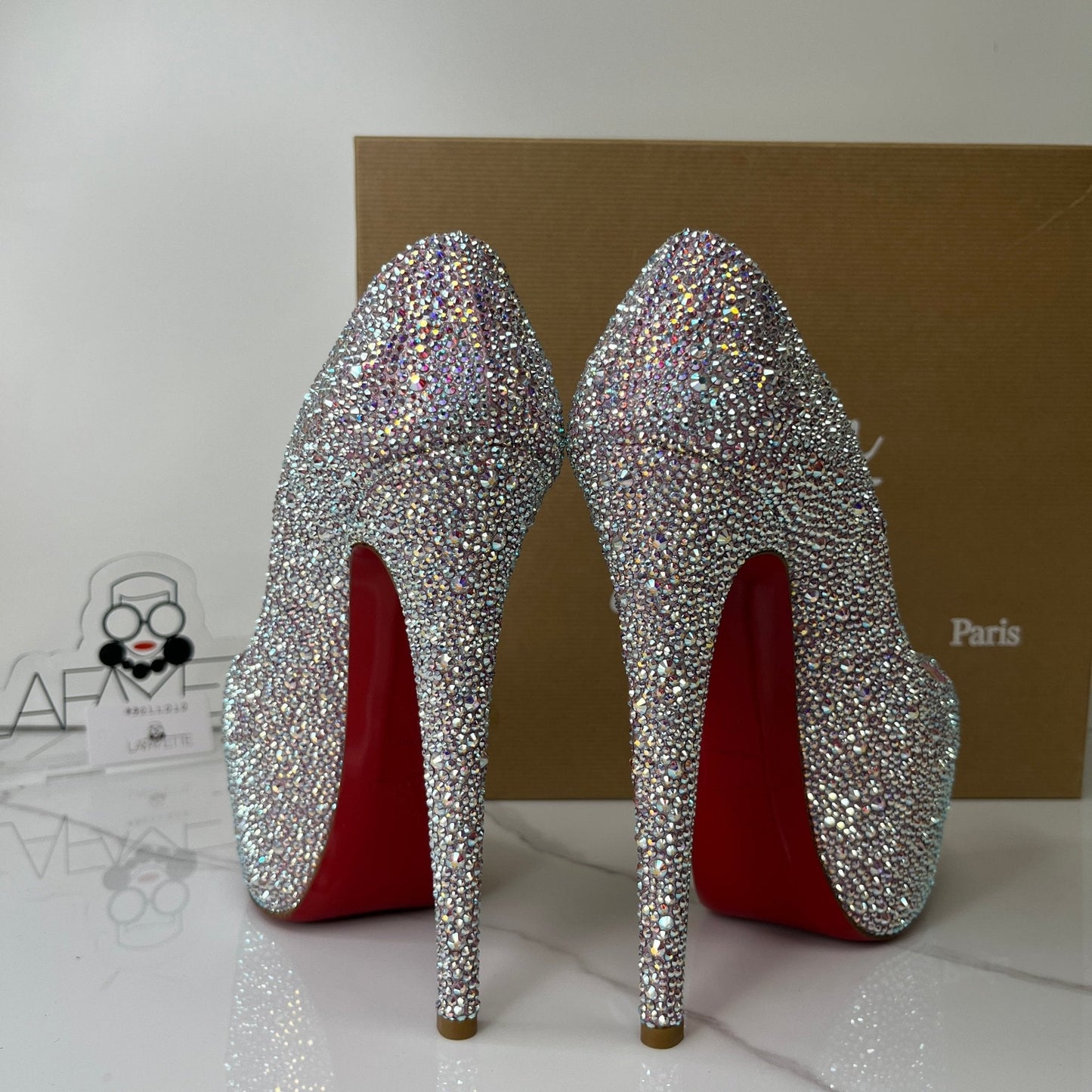 Christian Louboutin Crystal Suede Burma Daffodile Strass 160 Pumps - Size 37.5