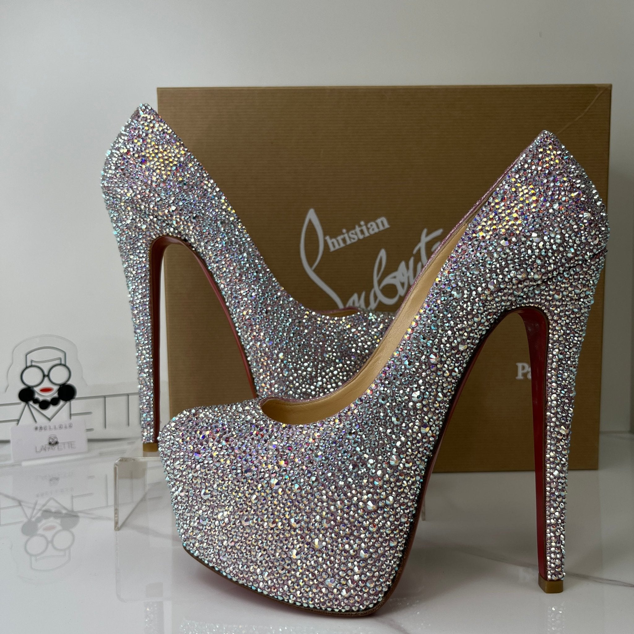 Christian Louboutin Crystal Suede Burma Daffodile Strass 160 Pumps Size 37.5 Lafayette Consignment