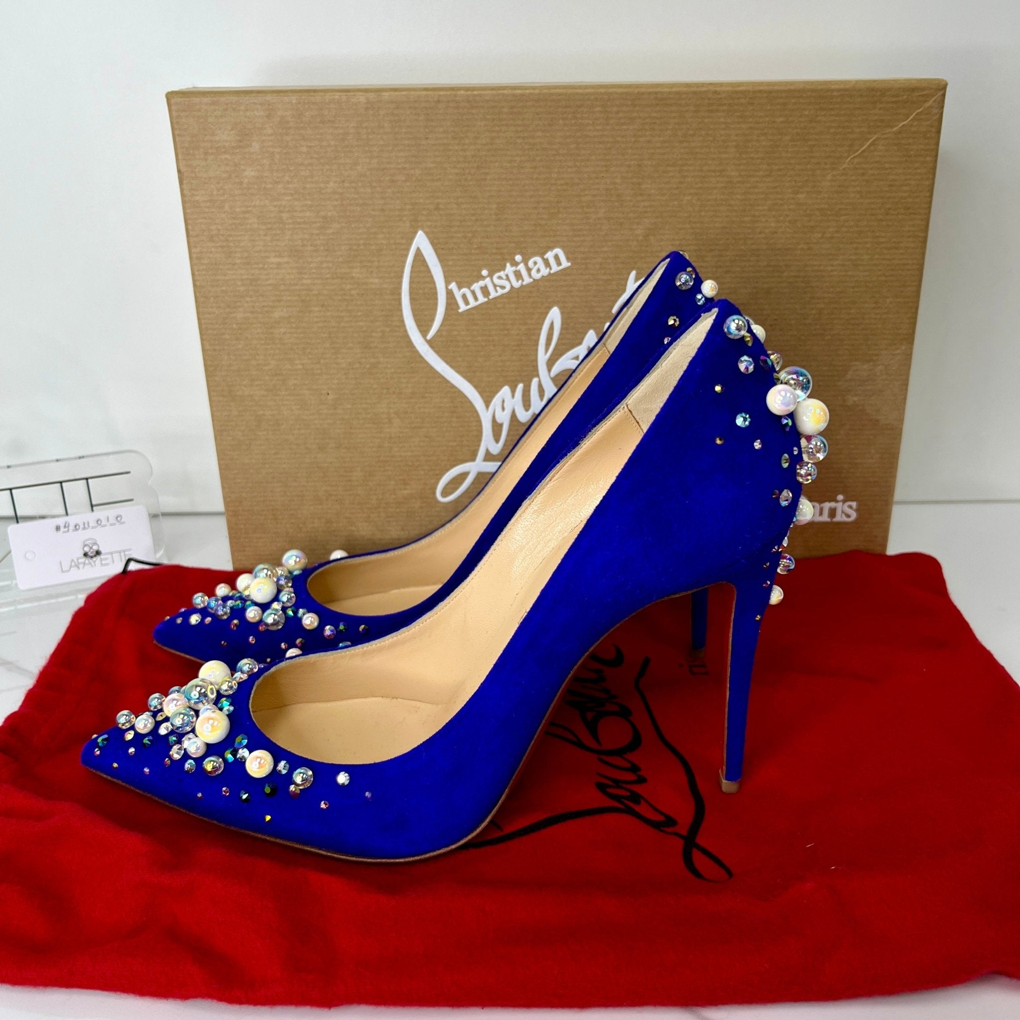 Christian Louboutin Veau Velours Candidate 100 Pumps Purple Pop Lafayette Consignment