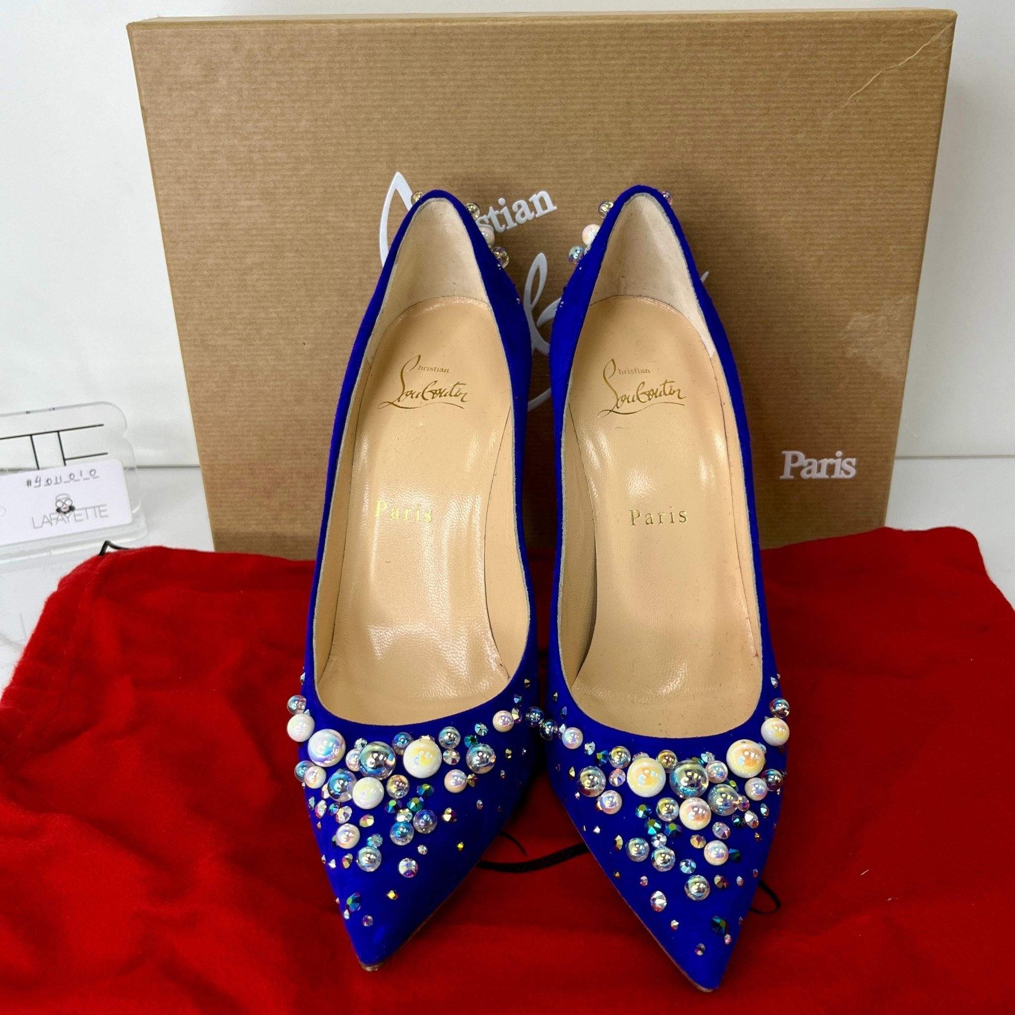 Christian Louboutin Veau Velours Candidate 100 Pumps Purple Pop Lafayette Consignment