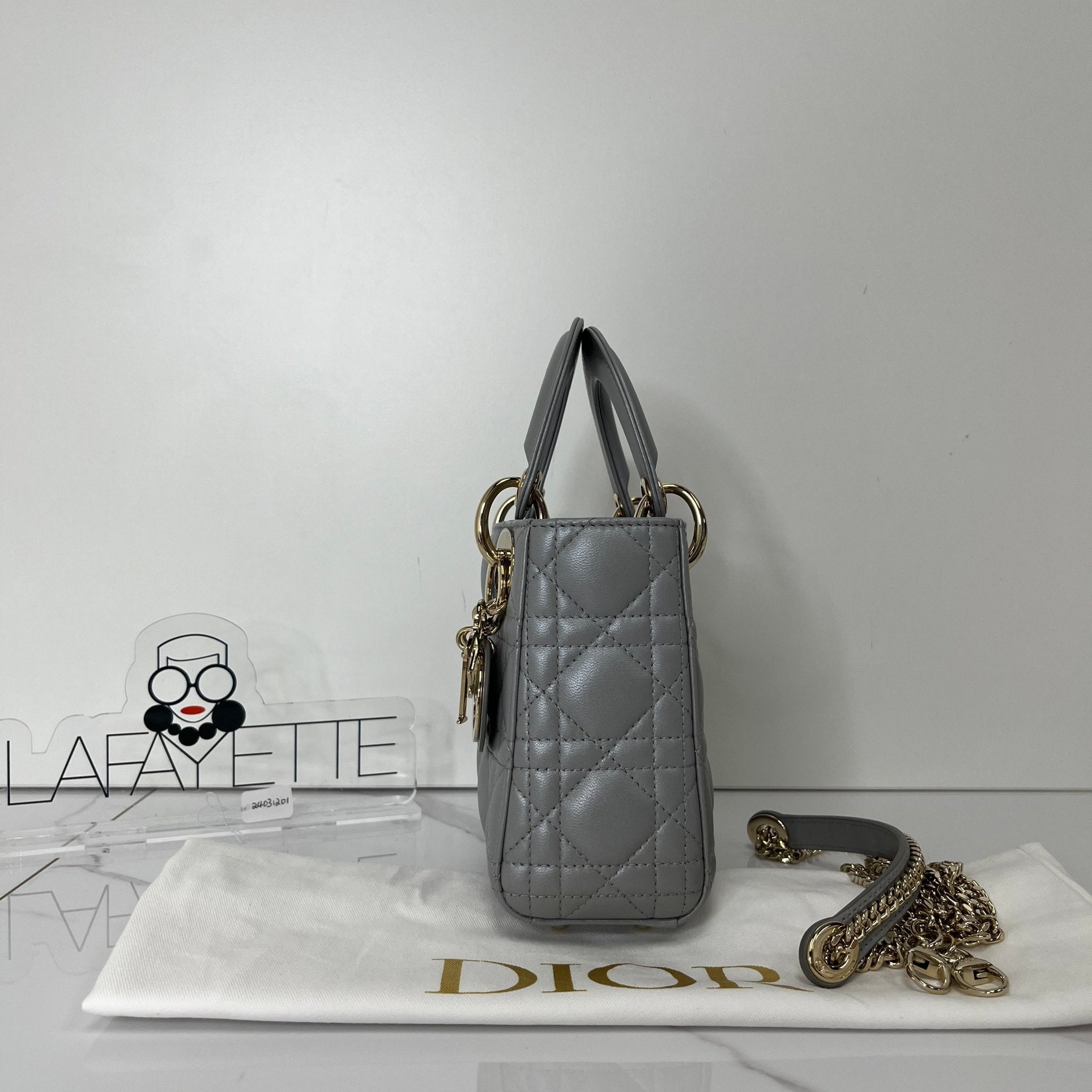 Dior Mini Lady Dior Grey Lafayette Consignment