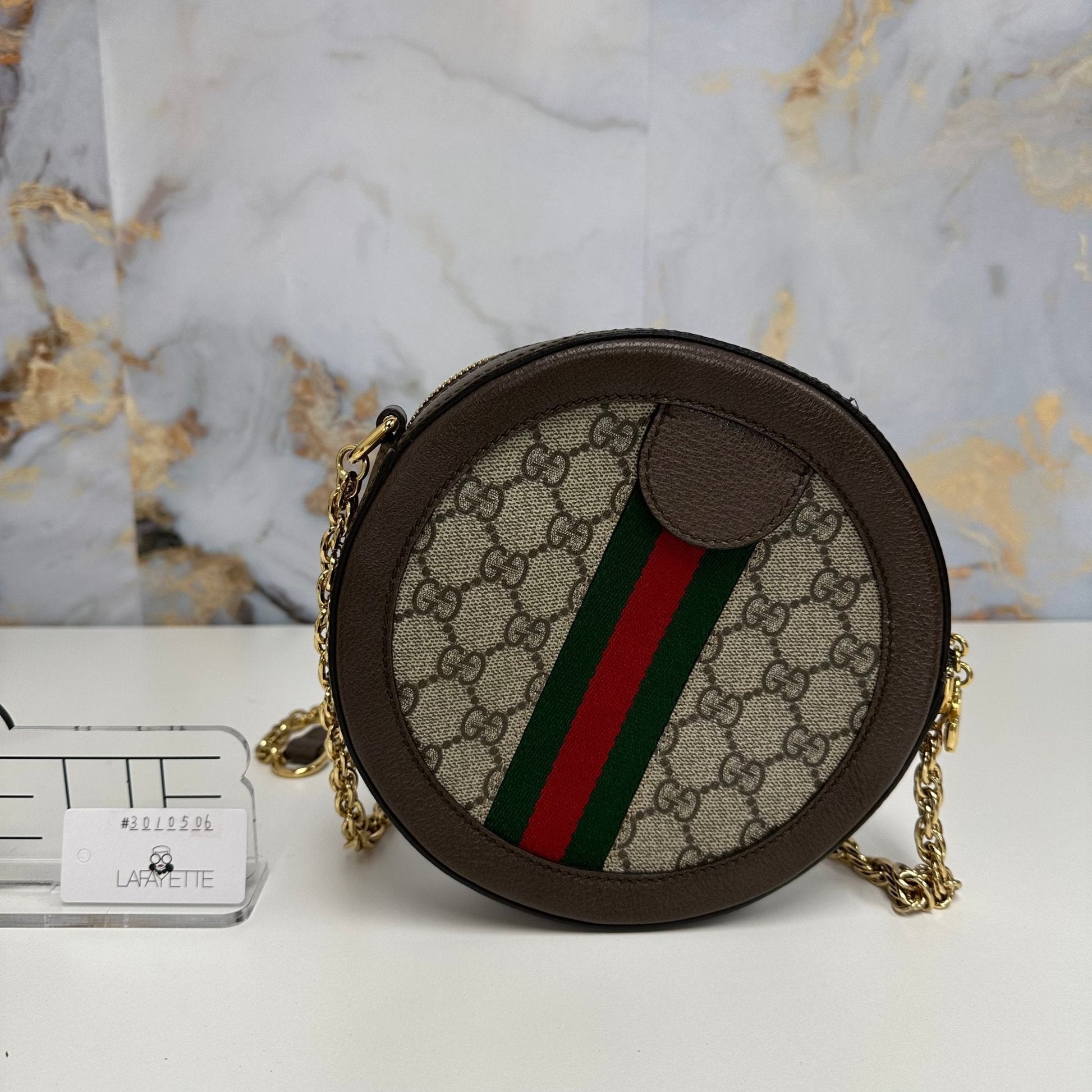 Gucci Ohidia GG Mini Round Handbag