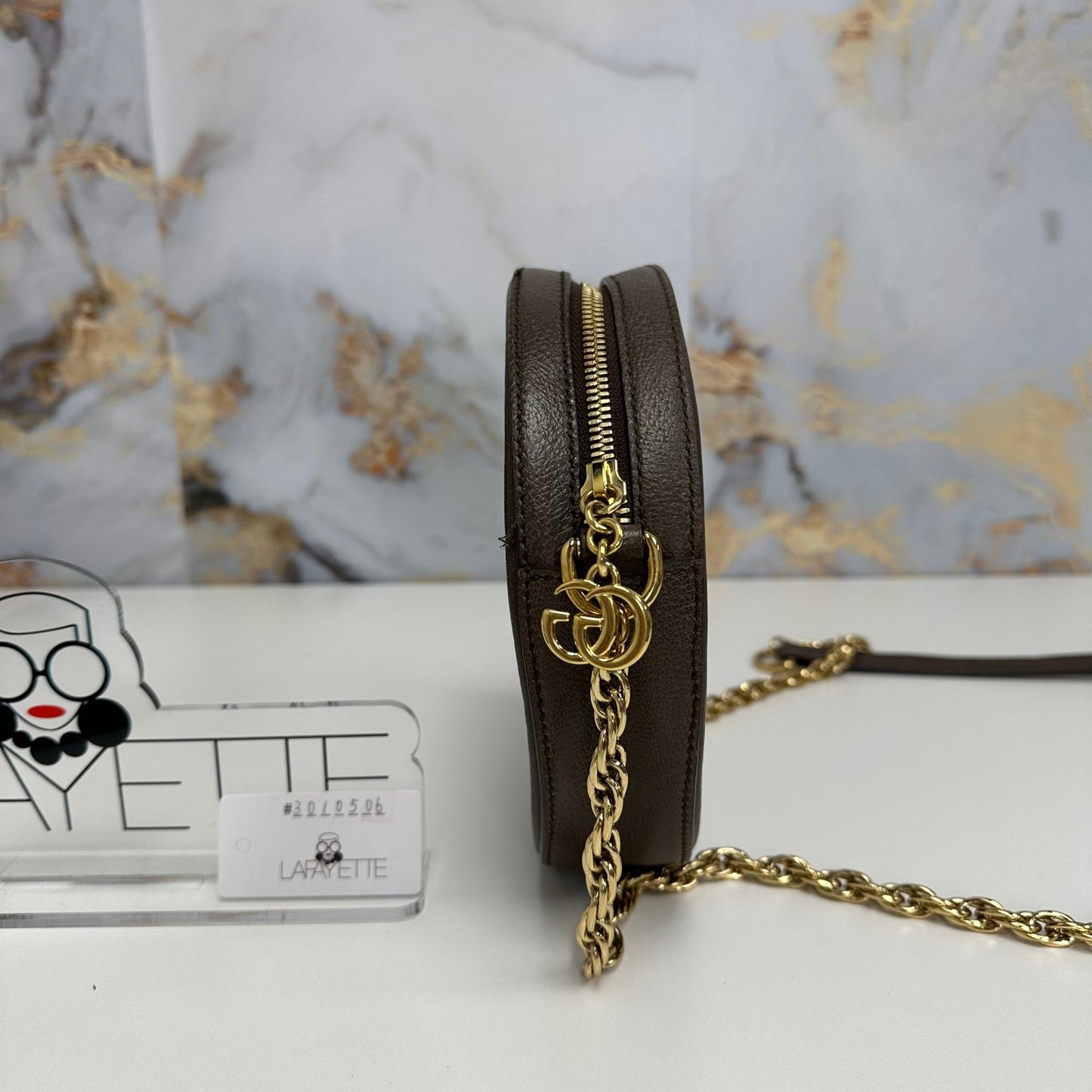 Gucci Ohidia GG Mini Round Handbag